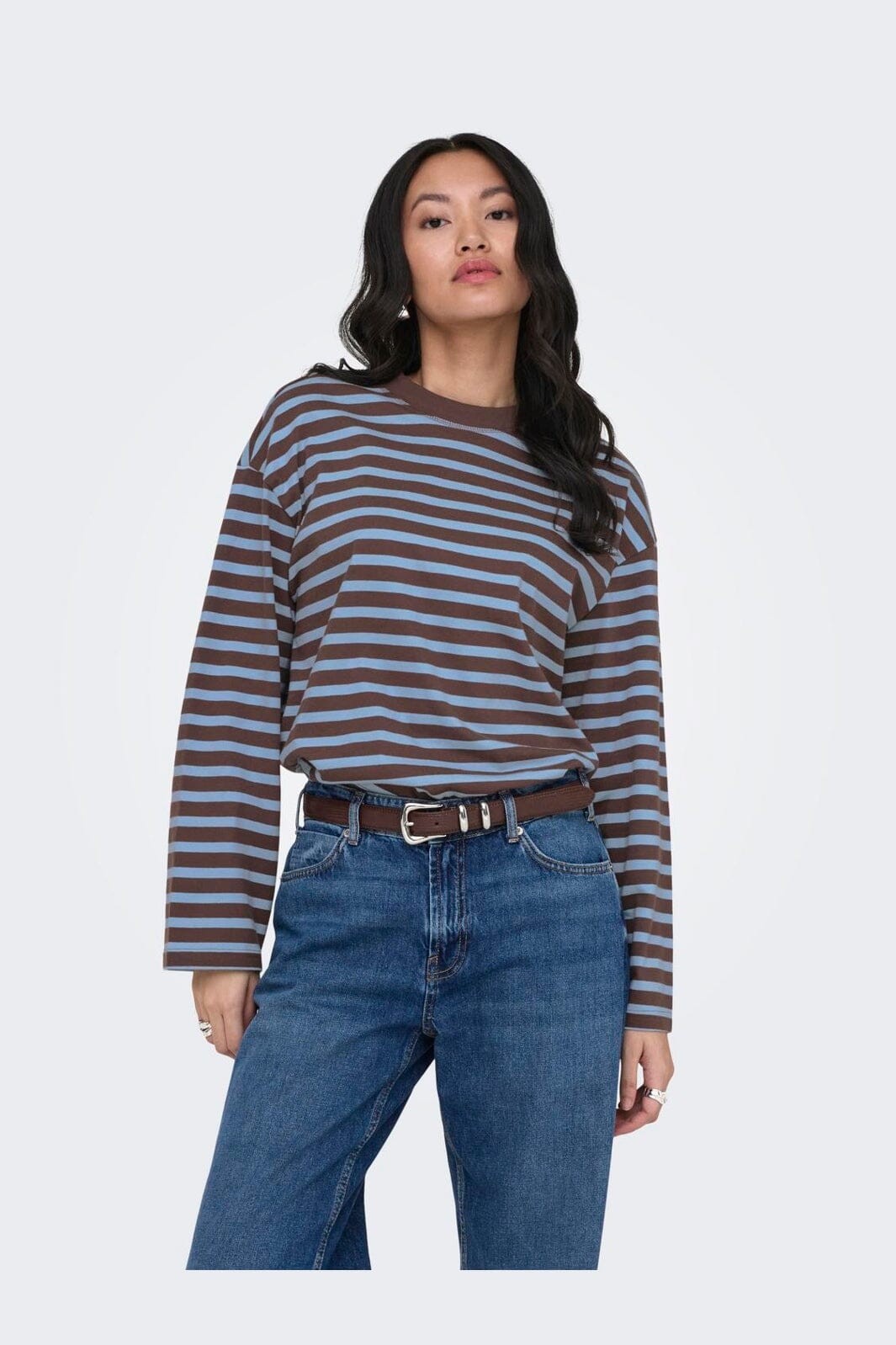 Only - Onlfreja L/S Stripe Top - 5100595 Shopping Bag Chambray Blue (Ida)