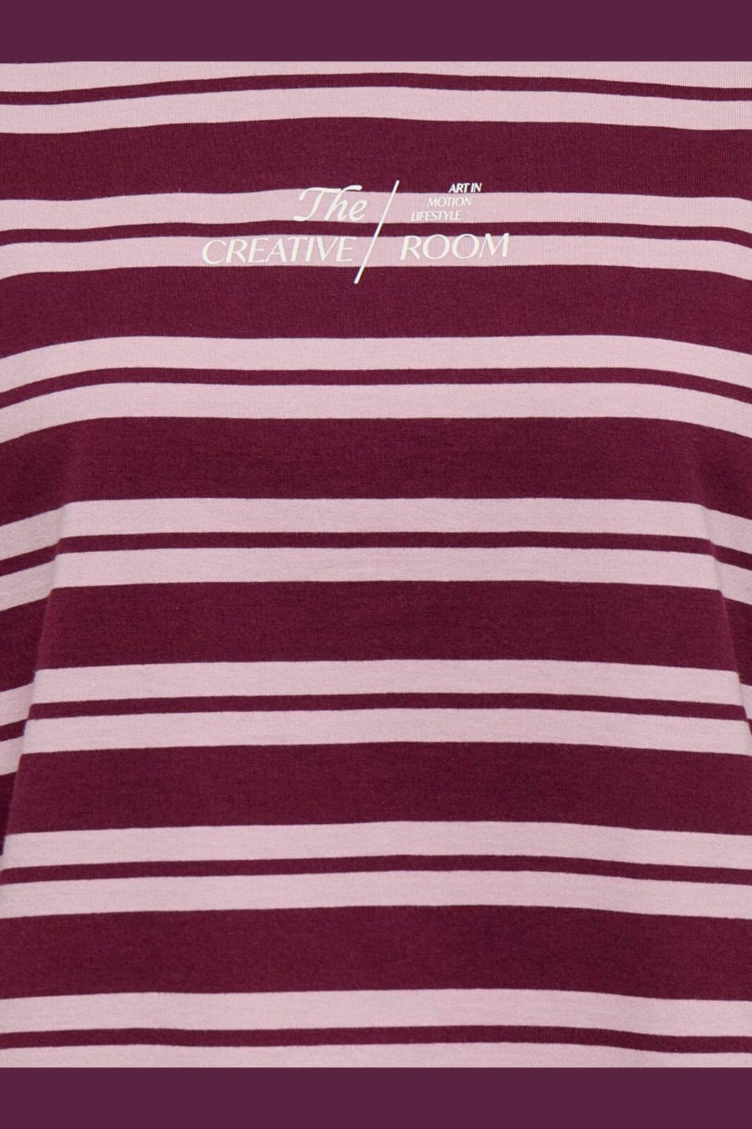 Only - Onlfreja L/S Stripe Top Cc - 5128182 Fig Freja New Autumn (Keepsake) + Creative Print