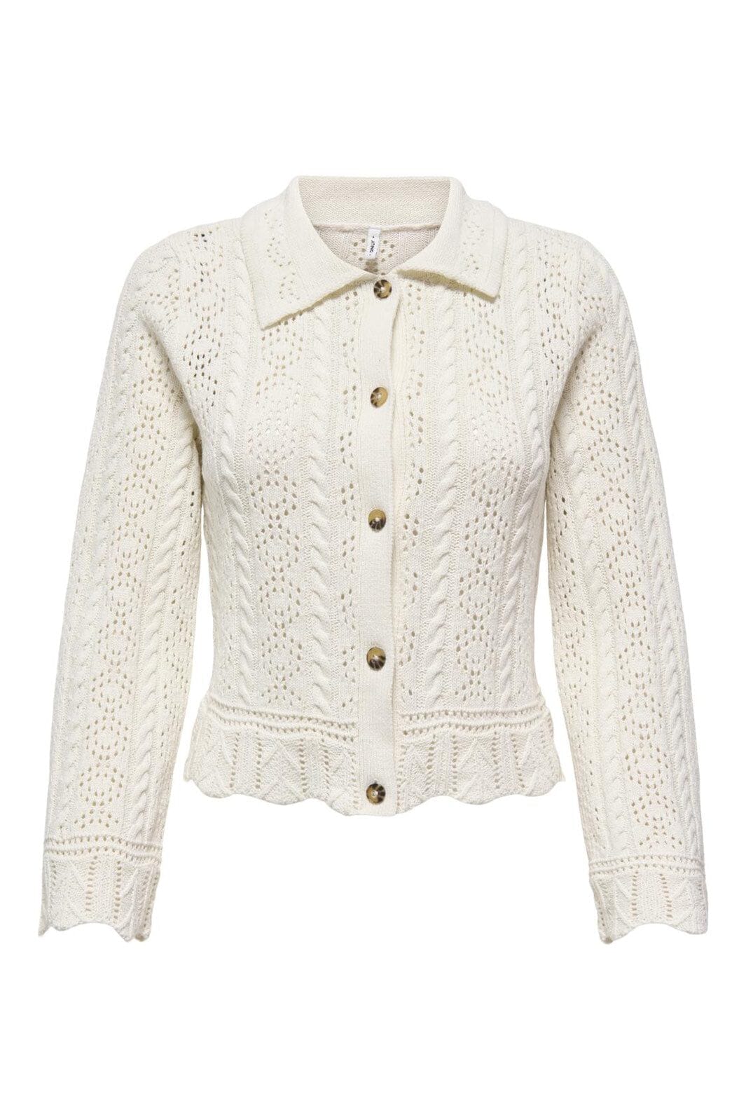 Only - Onlfrieda Life Ls Structure Cardi Cc Knt - 4972342 Birch Horn Button