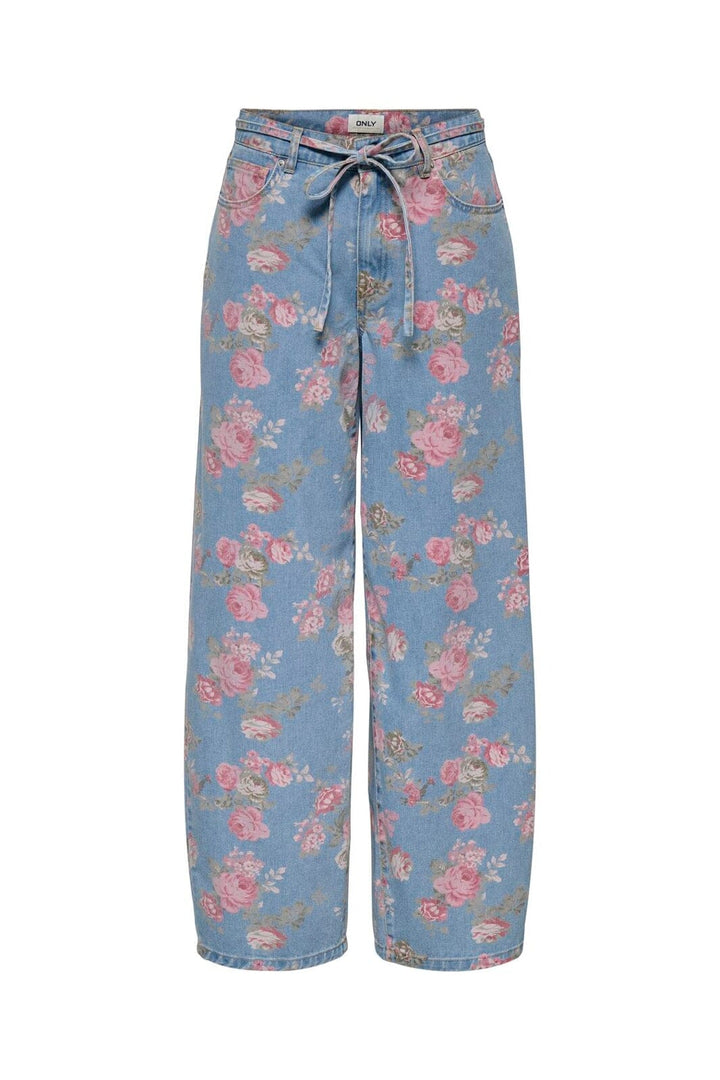 Only - Onlgianna Str Belt Flower - 5065300 Medium Blue Denim Flowers