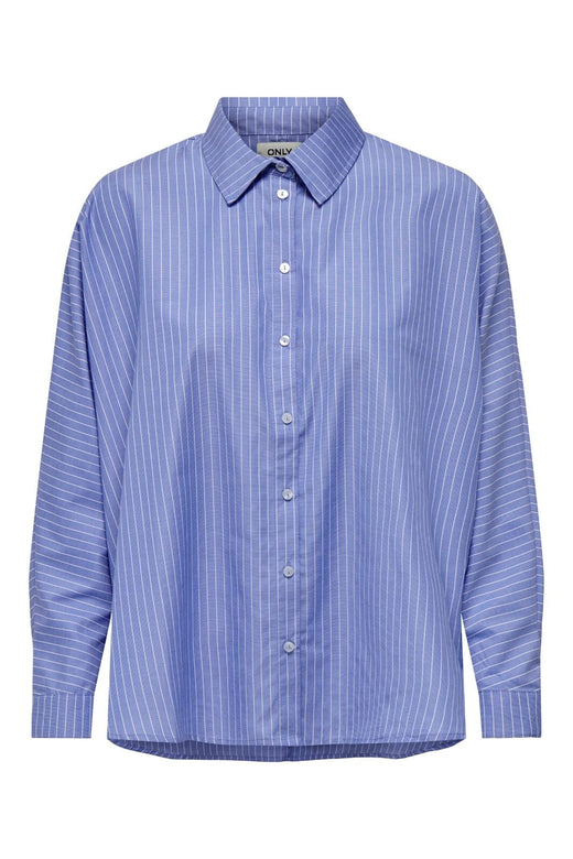 Only - Onlgrace Ls Shirt - 3817811 Moonlight Blue Blue/White
