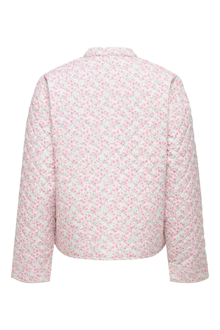 Only - Onlhallie Quilted Jacket - 4983148 Cloud Dancer Pink Ditsy
