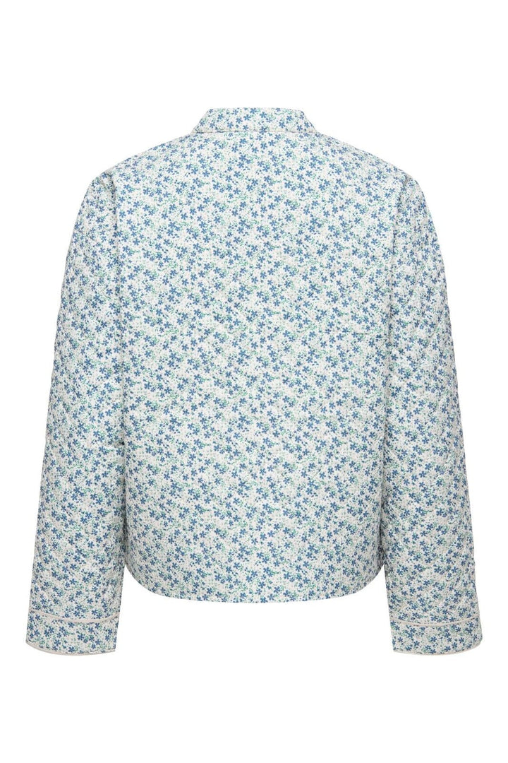 Only - Onlhallie Quilted Jacket - 4983149 Cloud Dancer Blue Ditsy