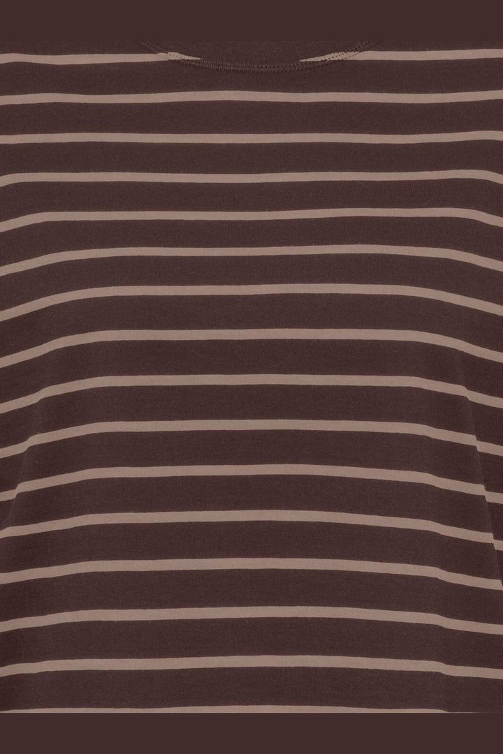 Only - Onlhappy L/S O-Neck Stripe Tee - 5135939 Coffee Bean Taupe Gray Lena