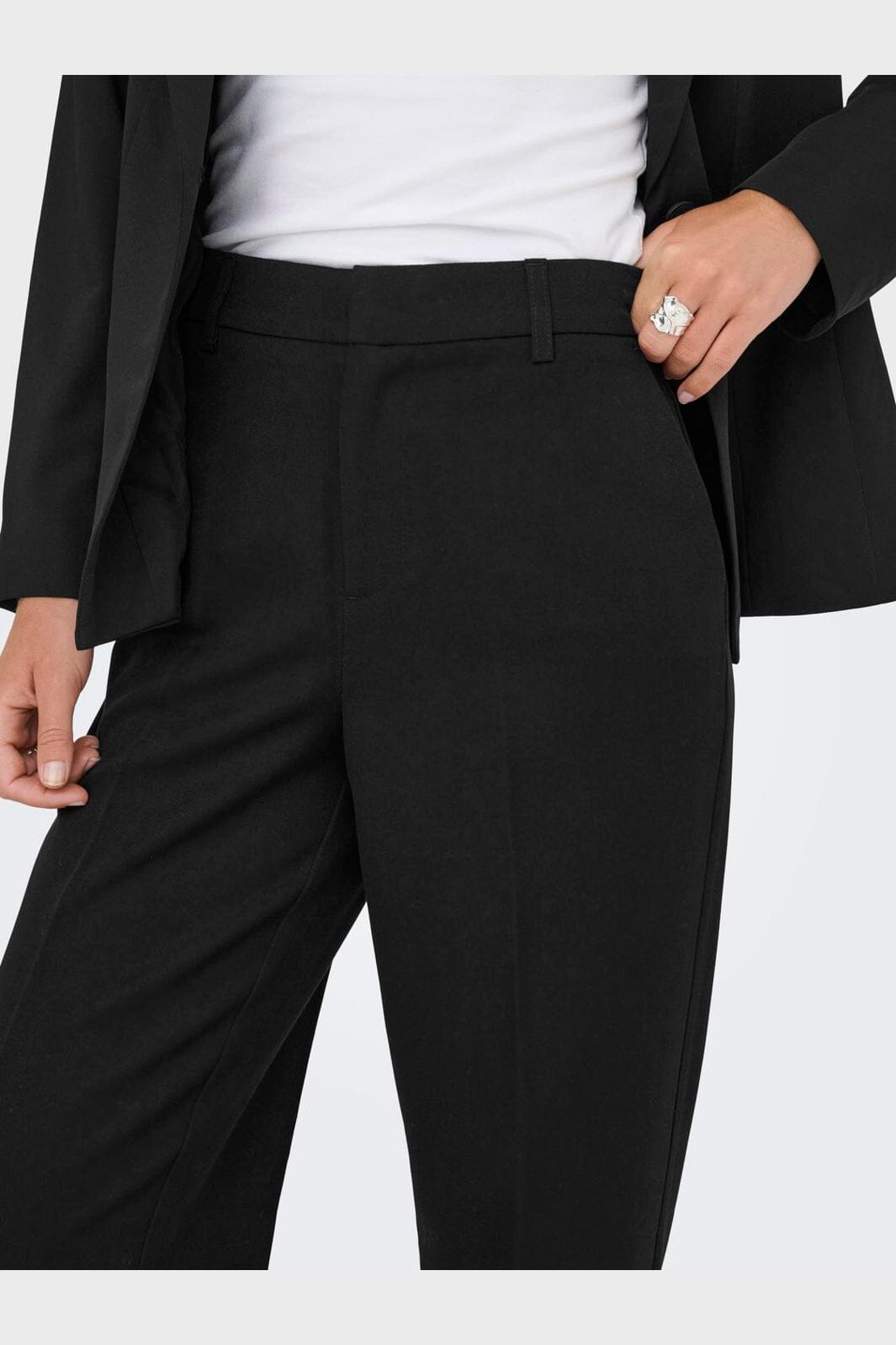 Only - Onlhattie-Lana W Mel Pant Tlr - 4757928 Black