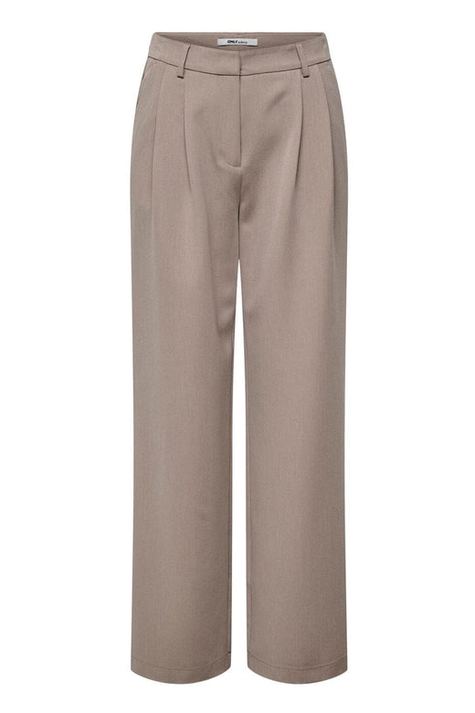 Only - Onlhattie Pleat Str Pant Tlr - 4716687 Taupe Gray Melange