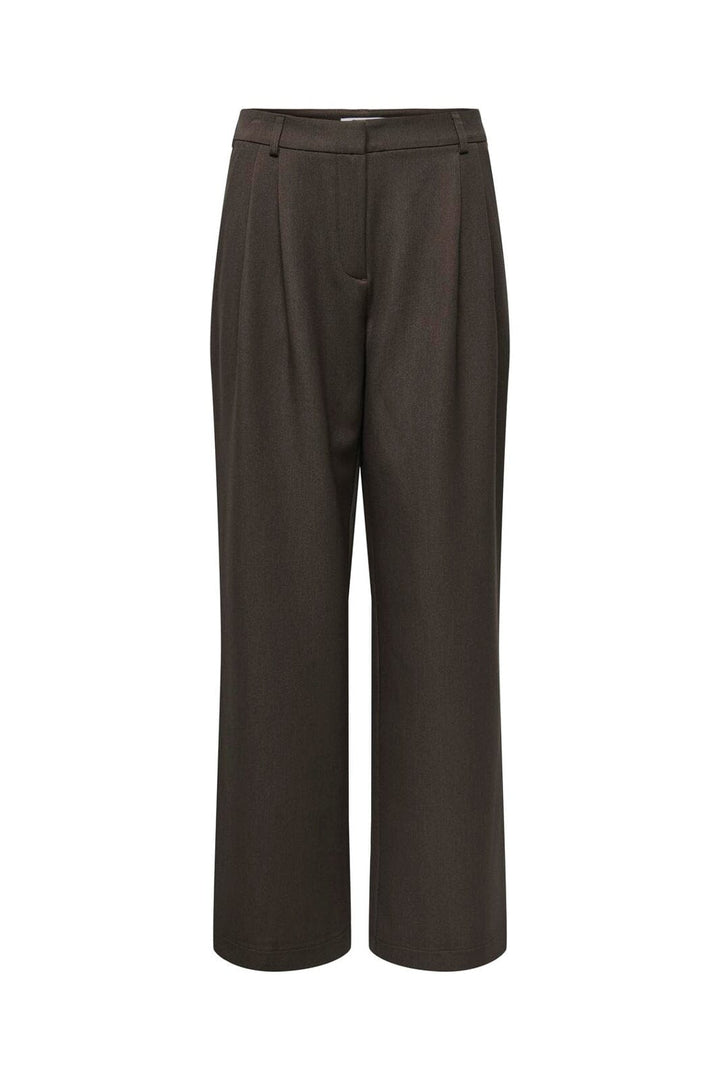 Only - Onlhattie Pleat Str Pant Tlr - 4985630 Chocolate Torte Melange