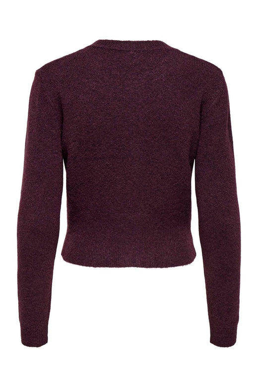 Only - Onlhavanna Ls Button Cardigan Knt - 4927893 Winetasting Melange/Bling Button