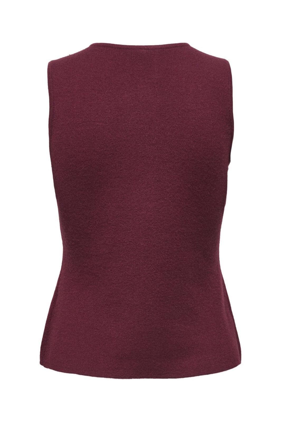 Only - Onlibi Button Sl Vest Cc Knt - 4947078 Zinfandel Silver Button