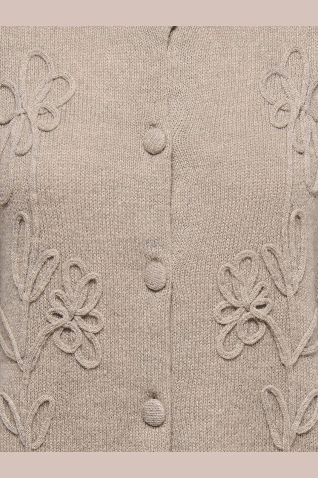 Only - Onljoy Ls O-Ne Deco Button Cardi Knt - 5080704 Moon Rock Dtm String/Fbc Button