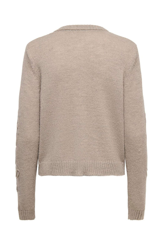 Only - Onljoy Ls O-Ne Deco Button Cardi Knt - 5080704 Moon Rock Dtm String/Fbc Button