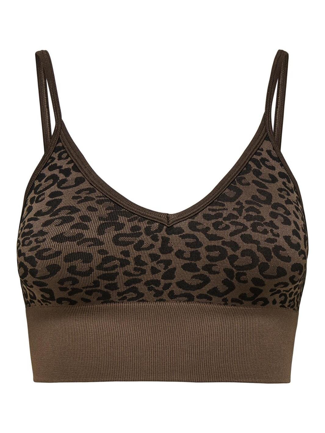 Only - Onljungle Seamless Animal V-Neck Top Acc - 4756666 Pinecone Leopard Pattern