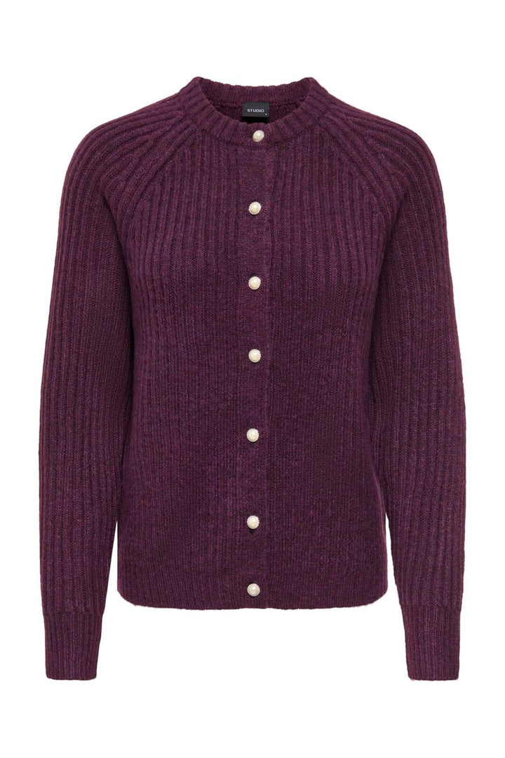 Only - Onlkalibu L/S Cardigan Knt - 5109876 Mauve Wine Melange