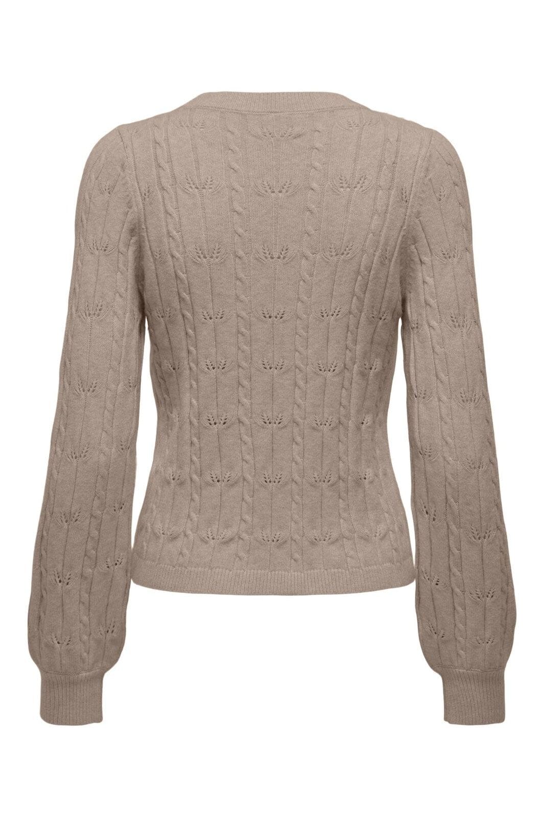 Only - Onlkatia Ls Structure O-Neck Pull Cc Knt - 4959914 Mocha Meringue Melange