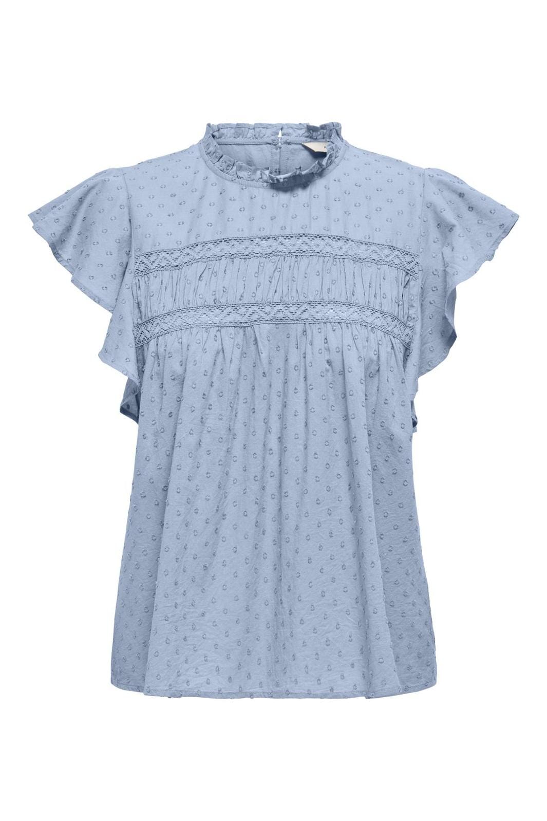 Only - Onlkatti S/S Dobby Top 15337637 - 4792126 - Cashmere Blue