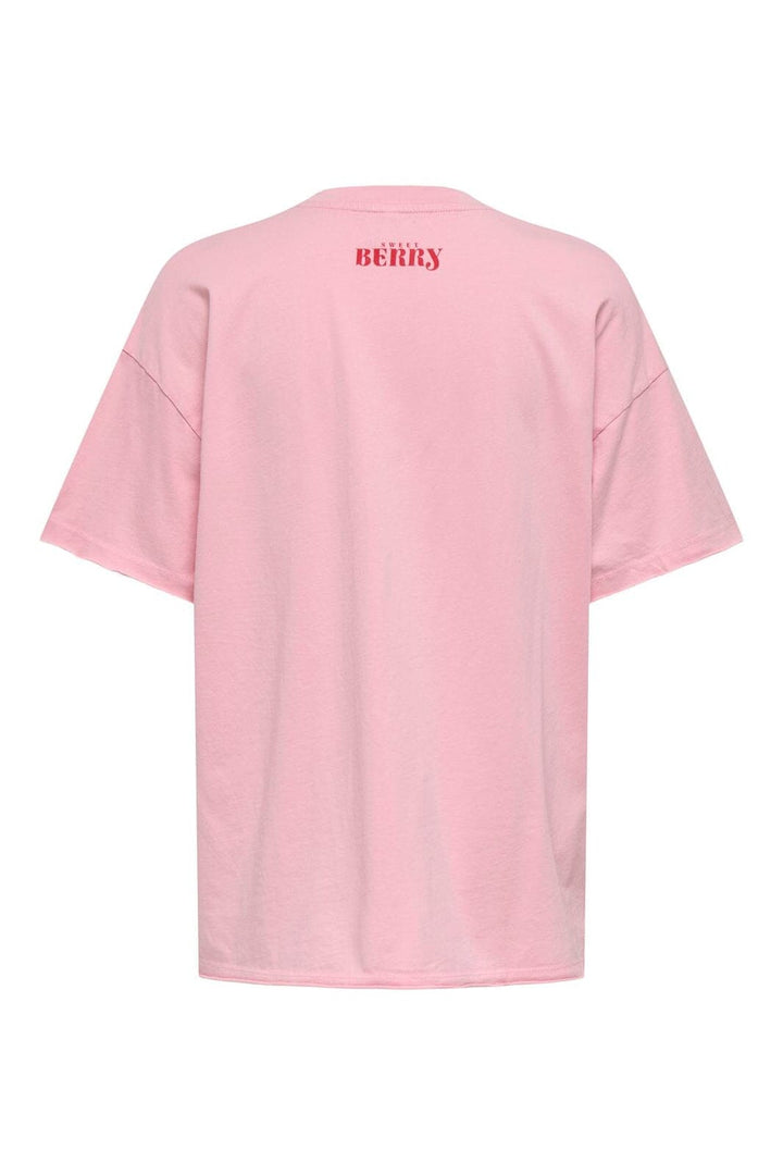 Only - Onlkinna S/S Oversize Top Box - 4962591 Romance Rose Kinna Strawberry Front