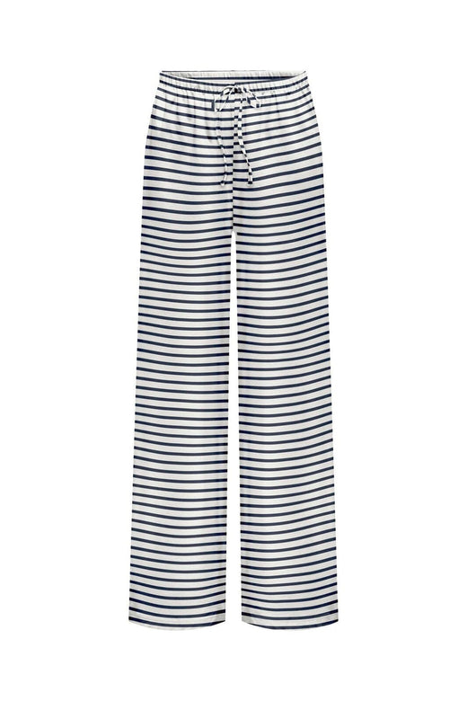 Only - Onlkiss Loose Pant Cc - 4987290 Cloud Dancer Luna Stripes Navy Blazer