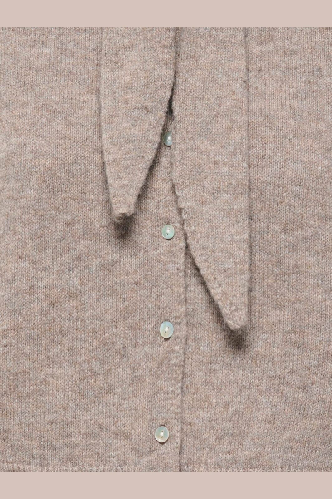Only - Onllana Ss Scarf Detail Cardi Knt - 5174336 Taupe Gray Mel/Fmop