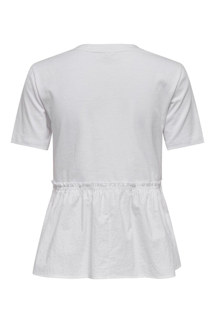 Only - Onllia S/S O-Neck Mix Top Box - 4772893 Bright White