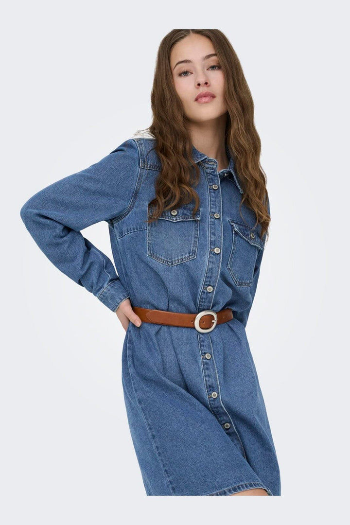 Only - Onllisa L/S Dress Gua - 4902964 Medium Blue Denim
