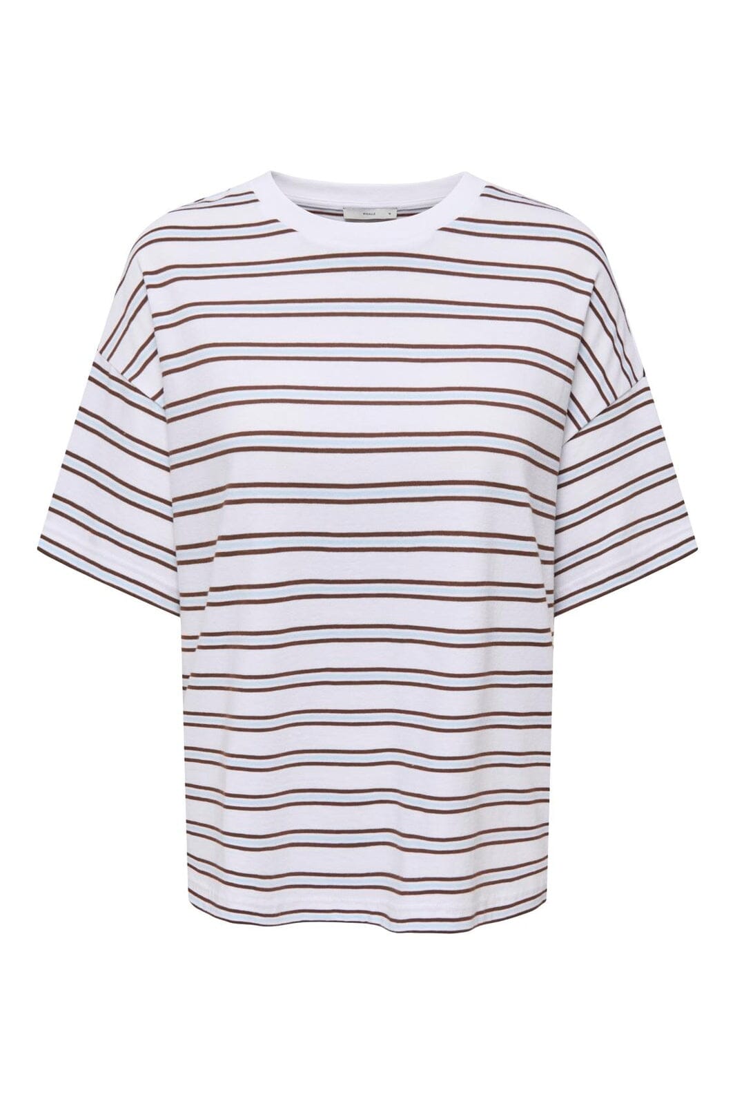 Only - Onllisa Stripe S/S Top - 5190513 Cloud Dancer Blue / Brown Stripes