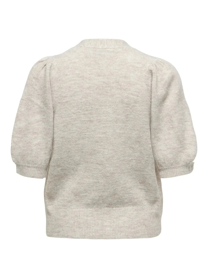 Only - Onlliva V-Neck S/S Cardigan Knt - 4975689 Pumice Stone Melange Cardigans 