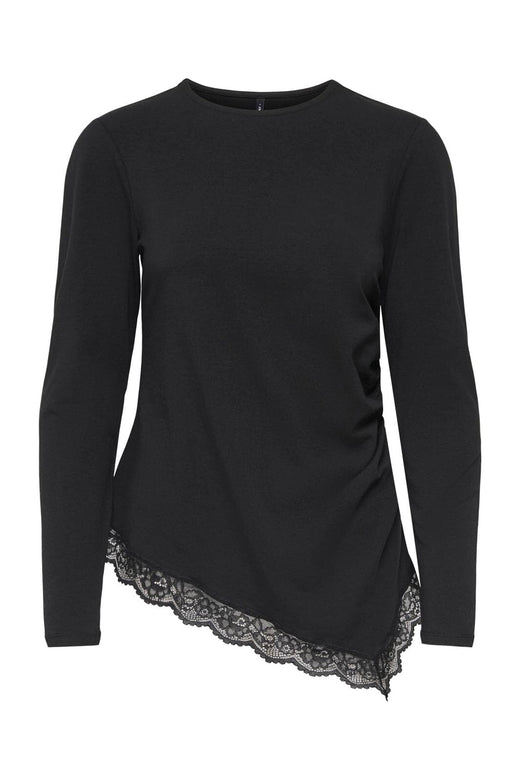 Only - Onllive Love L/S Ruching Top - 5130905 Black Dtm Lace