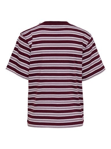 Only - Onllivina S/S Stripe Tee - 5221275 Burgundy Cd Triple Stripe T-shirts 