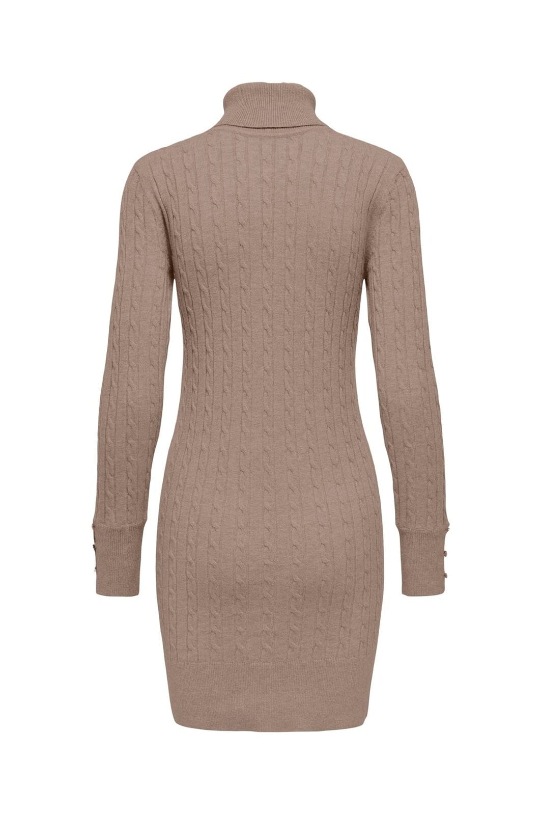 Only - Onllouis Ls Rollneck Cable Dress At Knt - 4927581 Mocha Meringue Melange