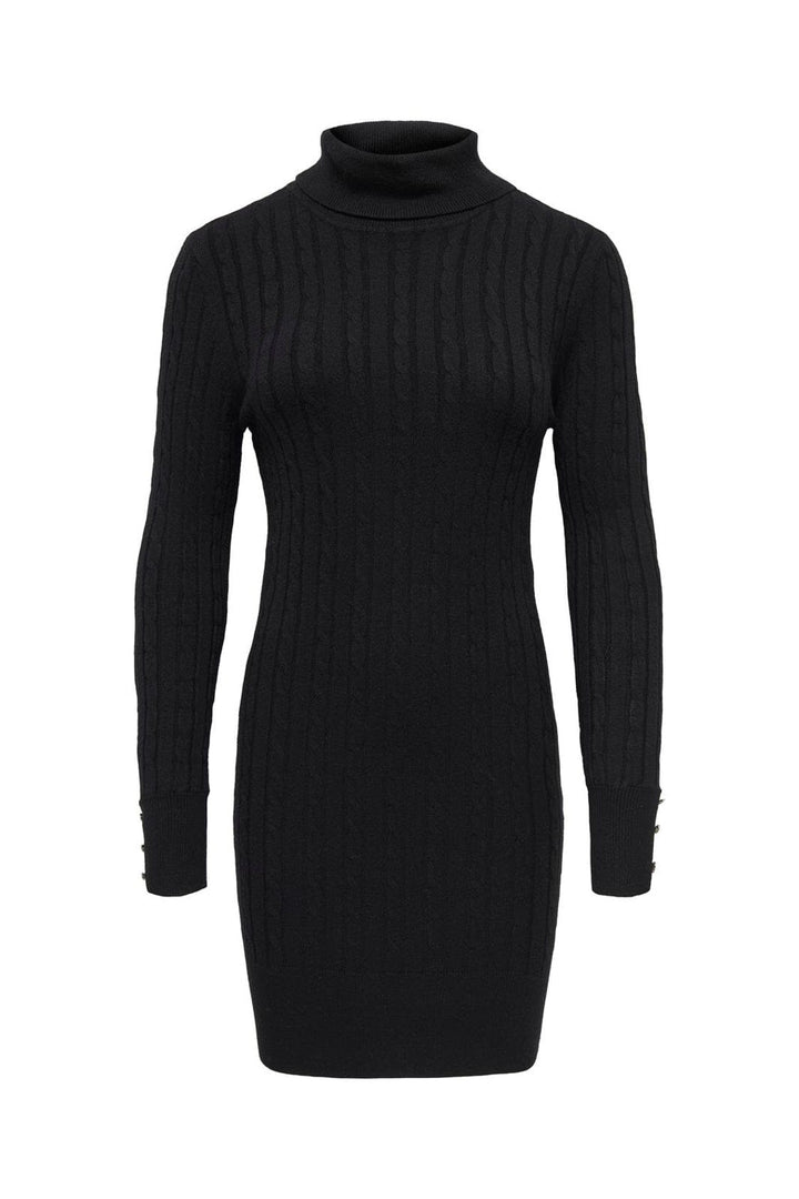 Only - Onllouis Ls Rollneck Cable Dress At Knt - 4932263 Black