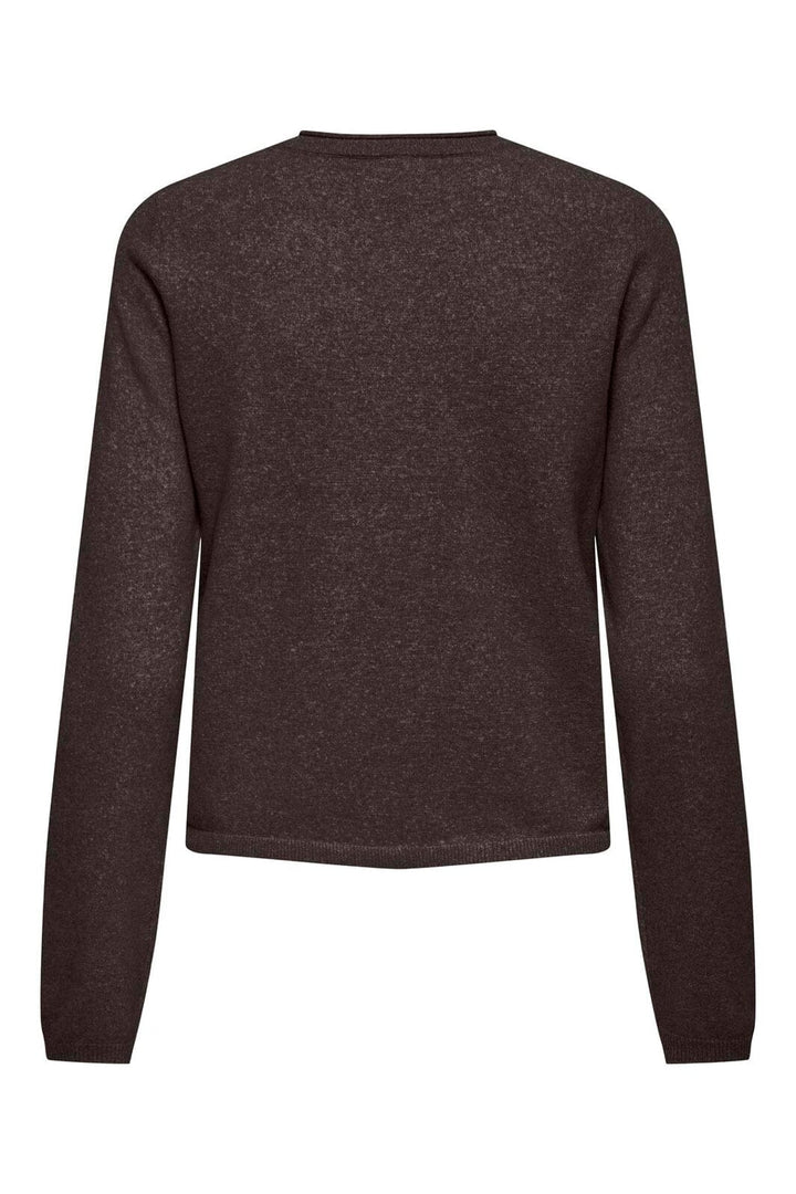 Only - Onlloyal Ls O-Neck Button Cardi Knt - 5021298 Chocolate Torte Melange