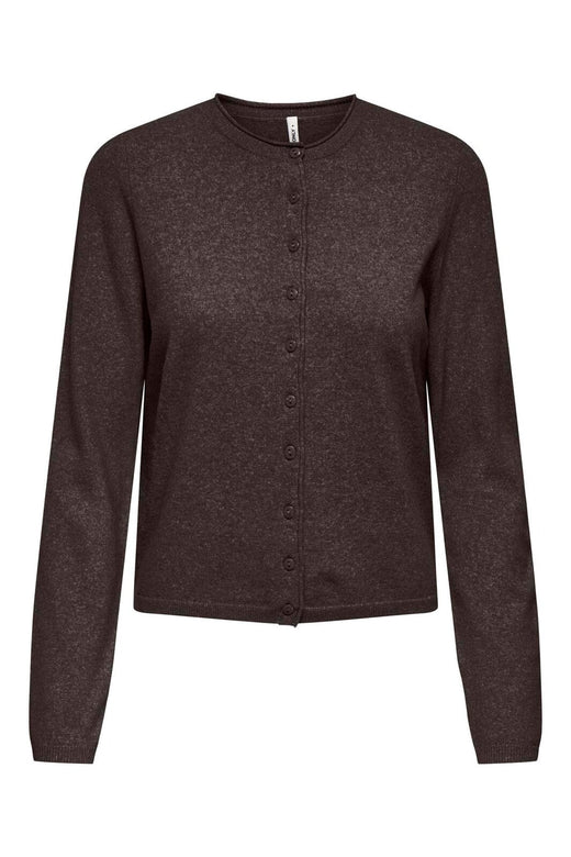 Only - Onlloyal Ls O-Neck Button Cardi Knt - 5021298 Chocolate Torte Melange