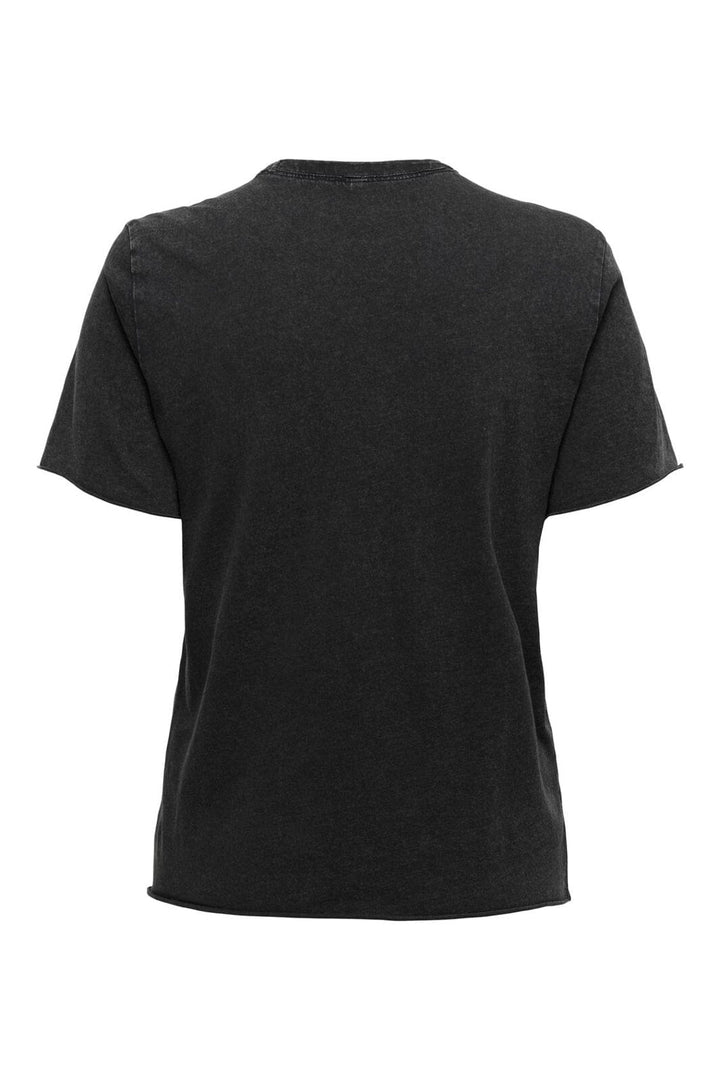 Only - Onllucy Reg S/S Stud Top Box Cc - 4925410 Black Love Your Life + Silver Studs