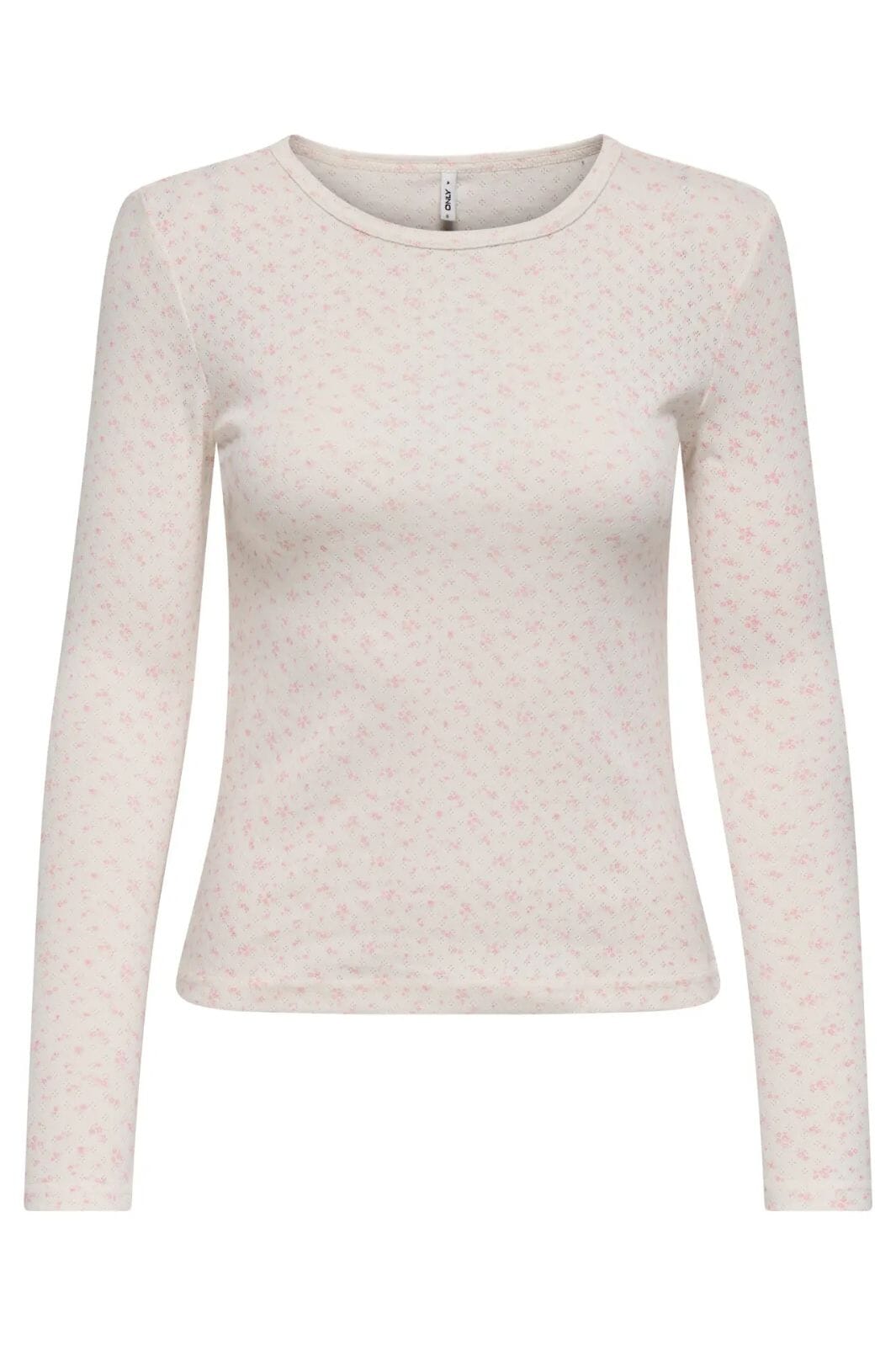 Only - Onlmadison L/S O-Neck Top - 4969690 Cloud Dancer Gry Flower Romance Rose Bluser 