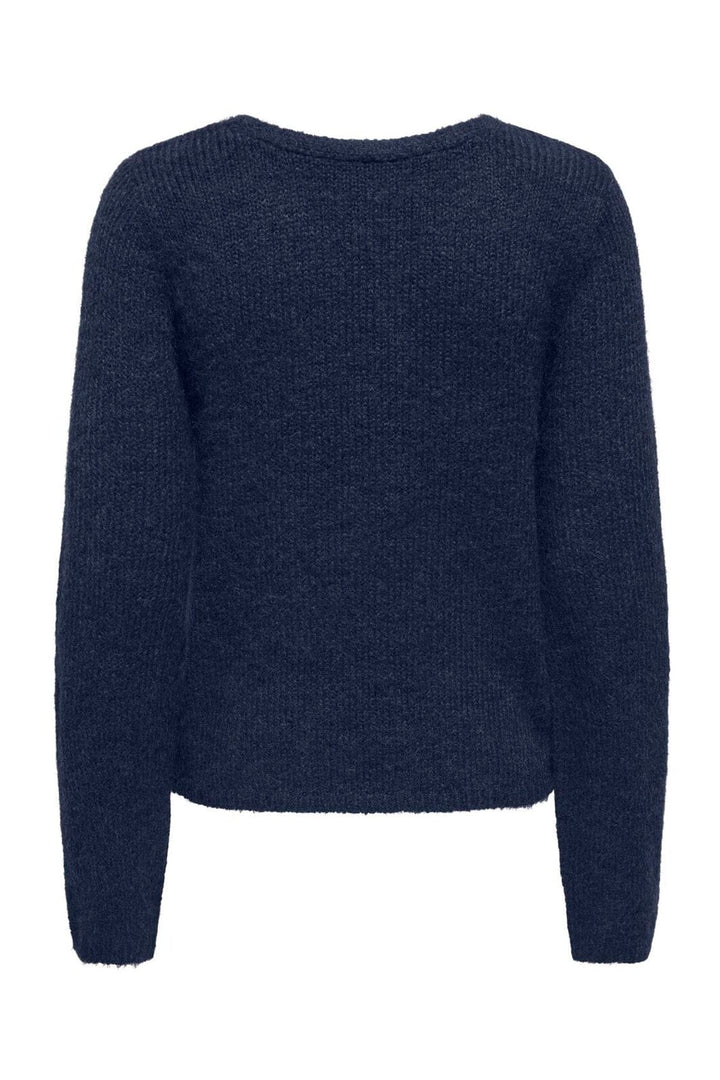 Only - Onlmaggie Ls Cross V-Neck Cc Knt - 5099642 Night Sky Melange