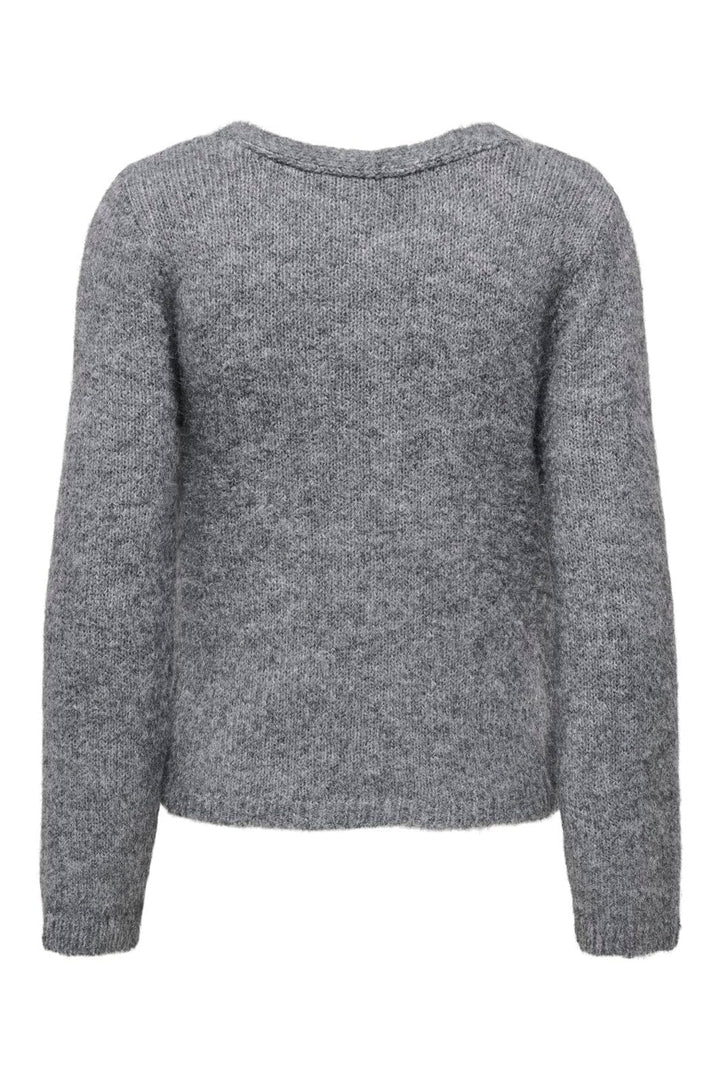 Only - Onlmaggie Ls Cross V-Neck Cc Knt - 5101026 Medium Grey Melange