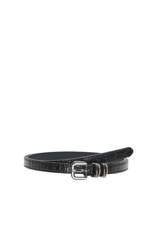 Only - Onlmaggie Pu Jeans Belt Acc - 4711026 Black Croco Structure/Silver Buckle