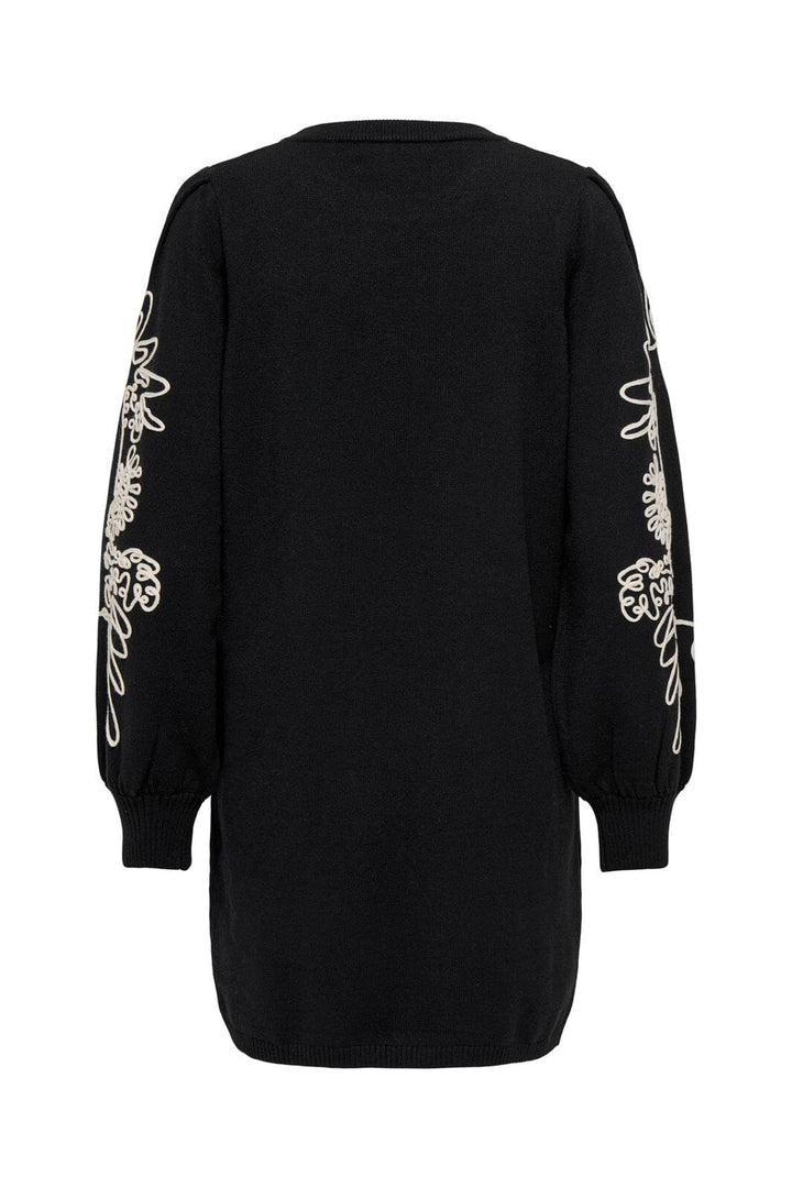 Only - Onlmagnolia Ls Detail Dress Knt - 4985695 Black Ecru