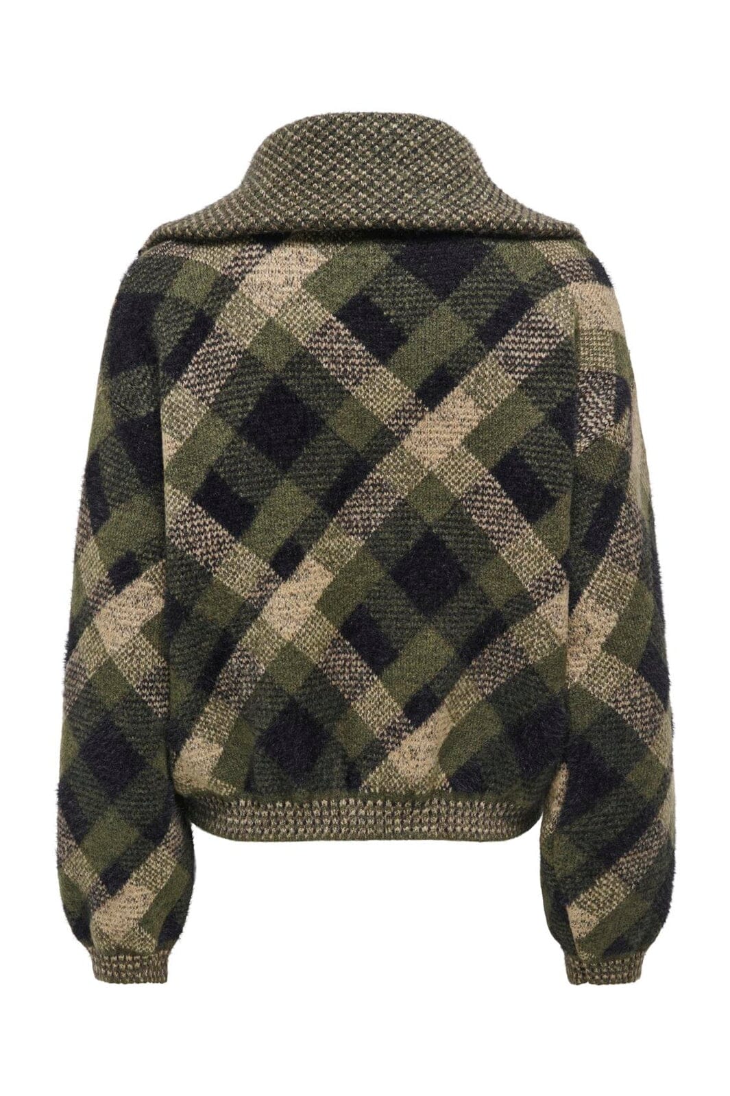 Only - Onlmaroon Ls Zip Collar Cardigan Knt - 5079116 Forest Night Small/Otter/Black