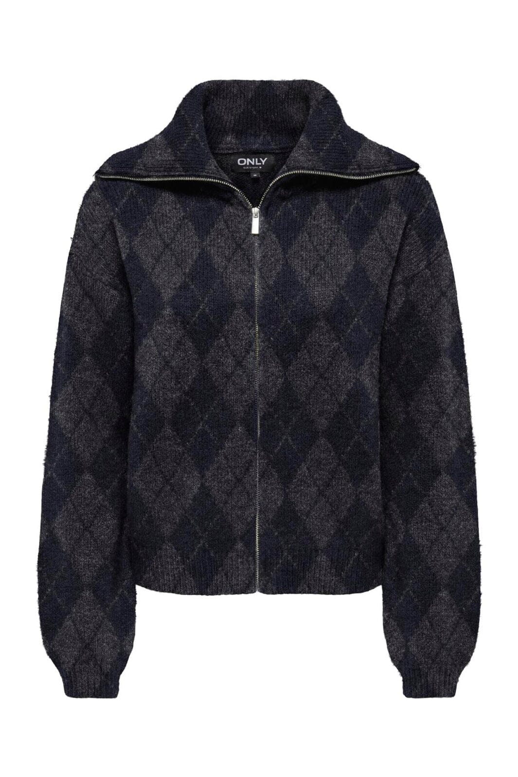 Only - Onlmaroon Ls Zip Collar Cardigan Knt - 5144930 Night Sky Mel/Dgm