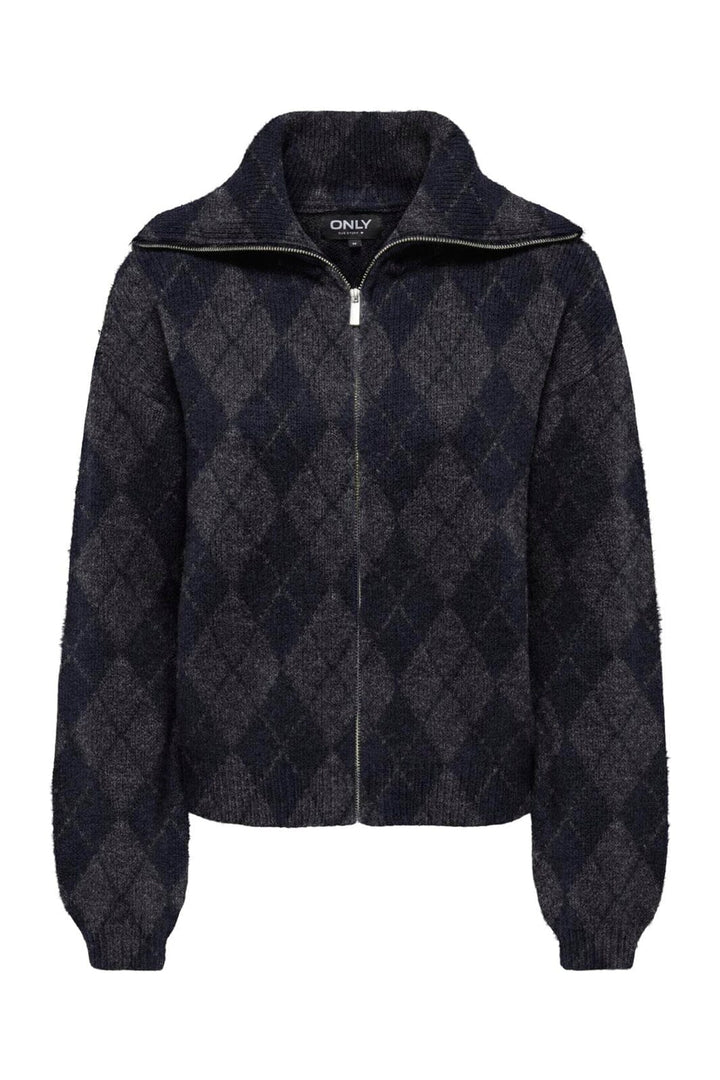 Only - Onlmaroon Ls Zip Collar Cardigan Knt - 5144930 Night Sky Mel/Dgm