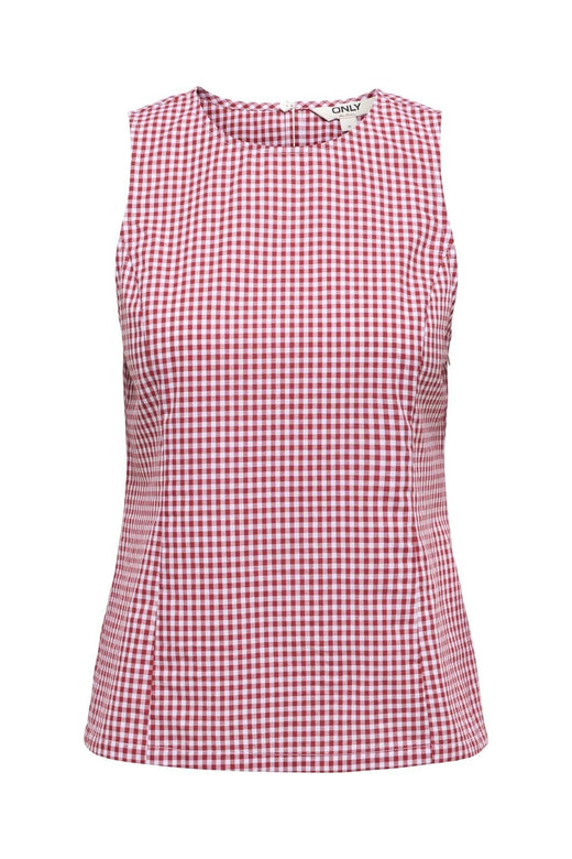 Only - Onlmaye Sl Check Top - 4955606 Salsa White