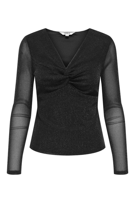 Only - Onlmella L/S Knot Glit Top - 4866231 Black