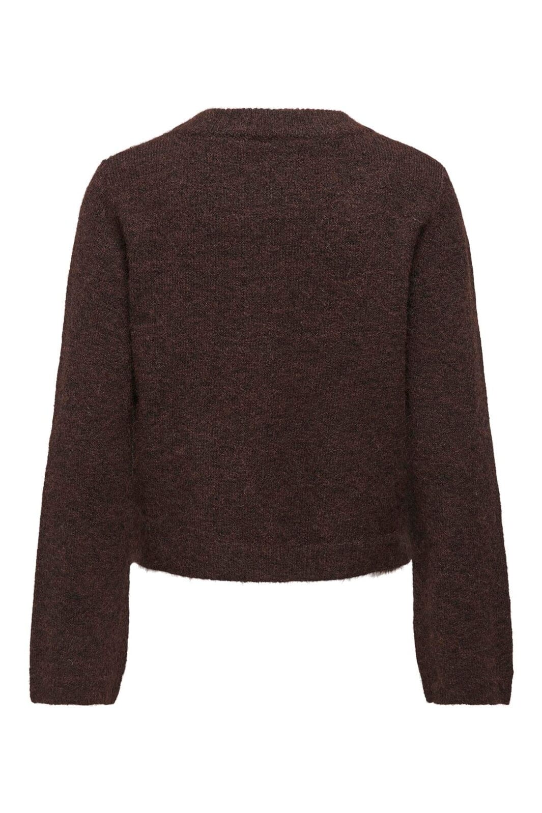 Only - Onlmiggie Ls O-Neck Pearl Cardi Knt - 5062031 Coffee Bean Melange/Silver Metal Pearl
