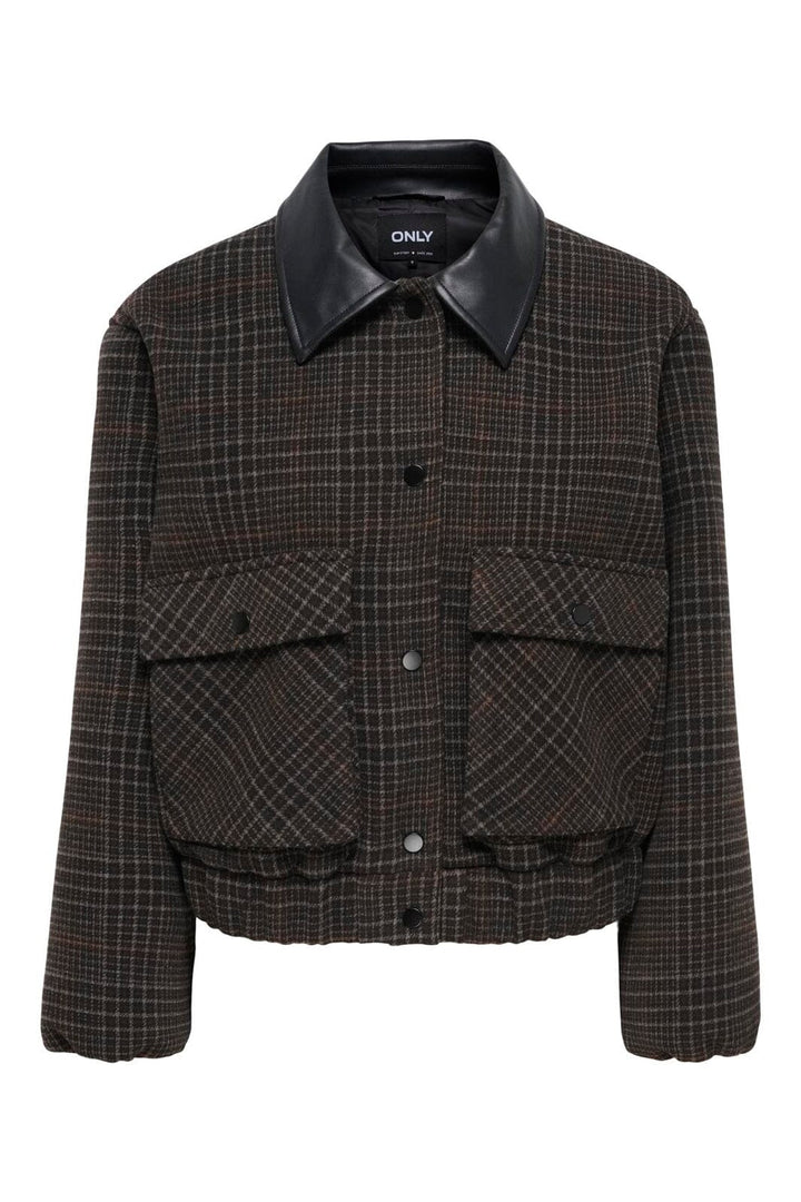 Only - Onlmika Check Bomber Jacket - 5106820 Black Coffee Check