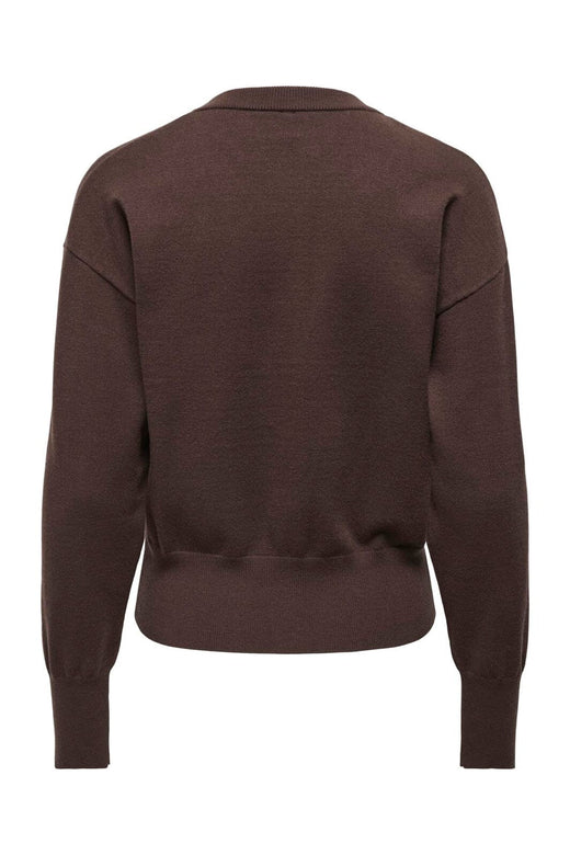 Only - Onlmio Ls O-Neck Button Cardiga Knt - 5052264 Seal Brown Dtm Buttons