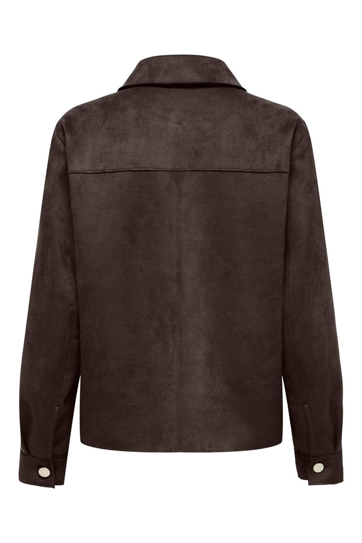 Only - Onlmira L/S Faux Suede Shirt - 4962108 Coffee Bean