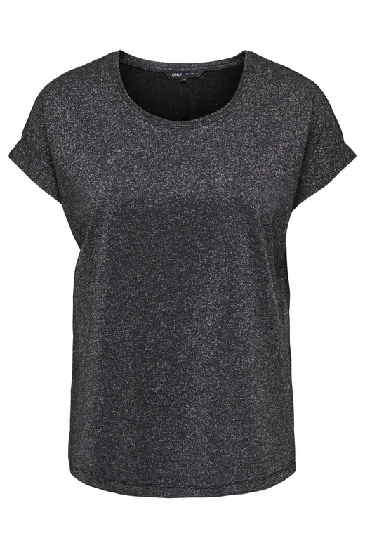 Only - Onlmoster Glitter S/S Top - 4898718 Black Silver Lurex