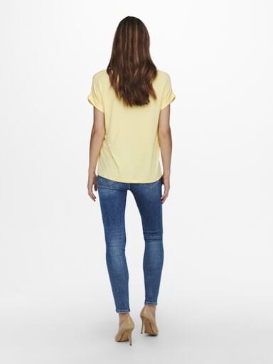 Only - Onlmoster S/S O-Neck Top - 2646067 Pale Banana T-shirts 