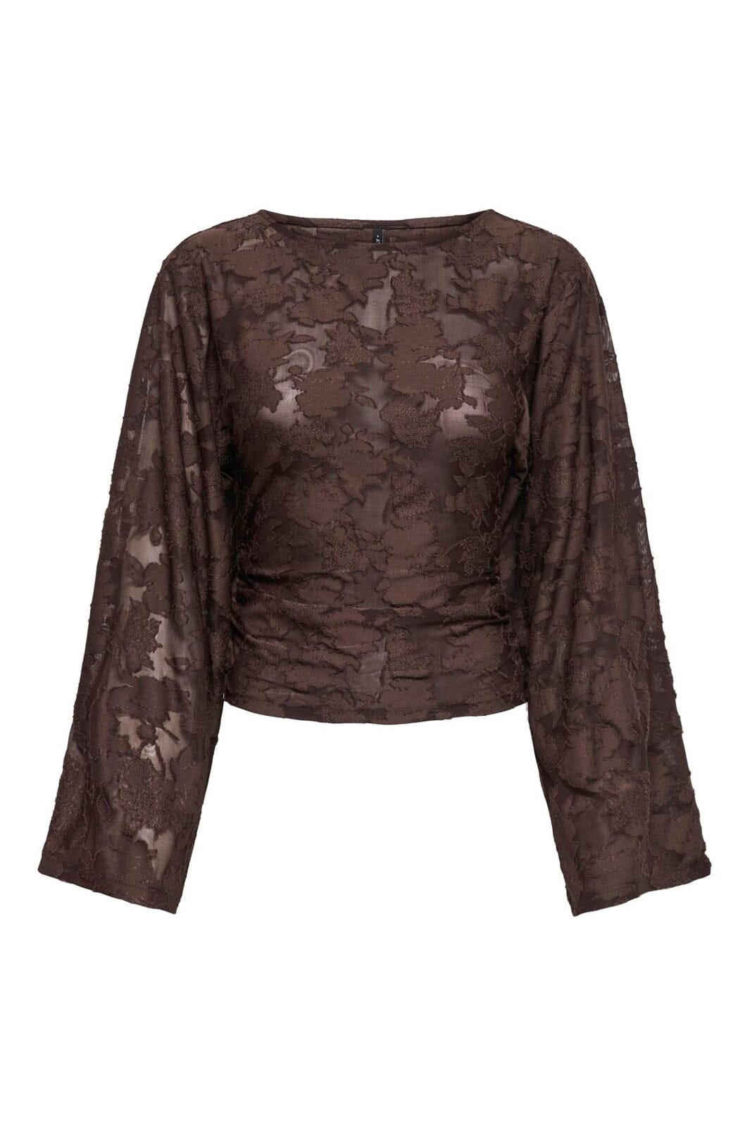 Only - Onlnadia L/S Ruching Top - 5116733 Coffee Bean